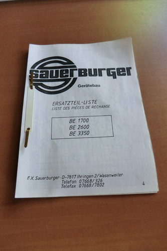 Ersatzteilliste sauerburger - ersatzteilliste,