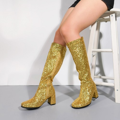 Damen glitzer stiefel kostüm - glitzer,