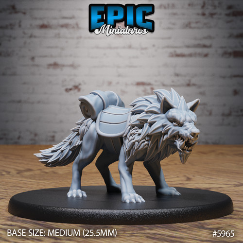 Miniature snow orc warg - miniature,