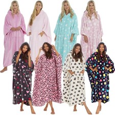 Damen Fleece Poncho Hoodie Damen Oversize Kapuzendecke Liege Kaftan