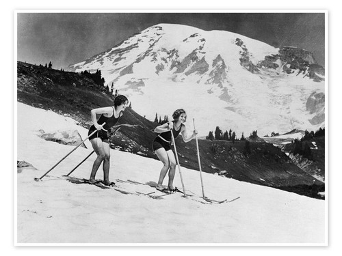 Poster skifahren badeanzug - poster, im