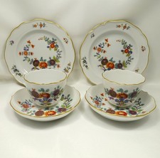 2 Meissen Gedecke indische Malerei Tassen Teller Untertassen Mokka / CU 339(66)