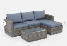 Mondeer 5 PCS Rattan-Gartensofa-Garnitur m/Couchtisch Outdoor-Lounge Sonnenliege