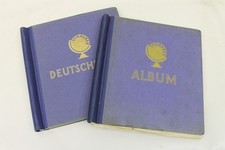 Set 2x Schaubek Briefmarkenalbum Vordruckalbum blau Deutschland vintage