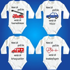 Baby-Body Babybody Bodie Wenn ich groß bin werde ich Polizist Feuerwehrmann Taxi