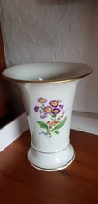 Meissen Original Trompeten Vase Porzellan Deutsche Blume weiß Handmalerei Kelch