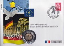 Frankreich 2019 Numisbrief 2 EUR 30 Jahre Fall der Berliner Mauer