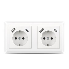 1-10X Steckdose mit USB-A &