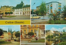 07-C108 Ansichtskarte Calbe Saale Salzlandkreis Markt Stephanskirche Roland DDR