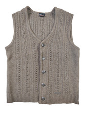 SIGI SCHEIBER Herren Trachtenweste Strick Zopf Reine Schurwolle  Gr. 48  Tyrol