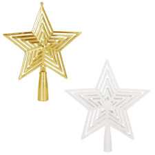 Christbaumspitze Stern Glitzer Kunststoff Weihnachtsbaumspitze in Gold & Silber 