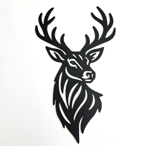 Hirsch wandbild schwarz - hirsch, 3d