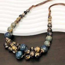 Keramik Boho Collier Kette