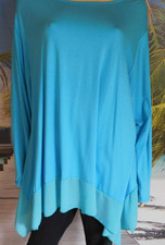 türkisfarbener Damenpulli/ Tunika /farbenfrohe  Bluse- XXL- Made in Italy--NEU
