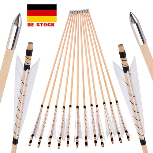 12x holzpfeile naturfedern - 12x, 32