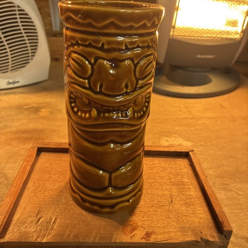 Vintage brauner tiki becher - vintage,