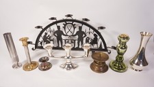 Vintage Konvolut Kerzenhalter Kerzenständer u.A. Erzgebirge Bergbau Schwibbogen