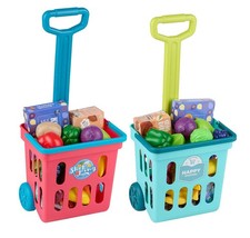 Kinder Einkaufstrolley Einkaufskorb Kaufmannsladen Spielzeug Trolley Ziehwagen