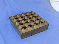 Cooler alter Aschenbecher Mid Century  Messing Vintage Quadratisch Skand. Design