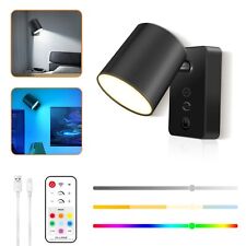 2x LED Wandleuchte Leselampen Dimmbar RGBCW Wandlampe Kabellose Bettleuchte Akku