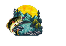 Angeln und Natur Aufkleber