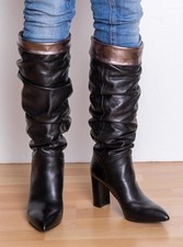 3002 tolle Cafe Noir Leder Stiefel gr 38