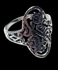 Silberring 925 Damen Silberschmuck Deko Filigran Design Ring Gr. 19-20 Schmuck