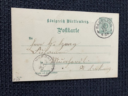 Württemberg p37 ganzsache - württemberg,