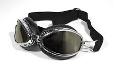Motorradbrille Ski Cabrio Schutz Flieger Bandbrille Goggles Bike Car Chrom Retro