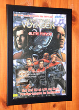2000 Star Trek Voyager Elite Force PS2 altes Promo kleines Poster / Werbeseite gerahmt.