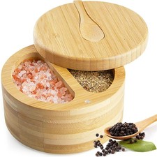 Bambus Salzdose mit drehbarem