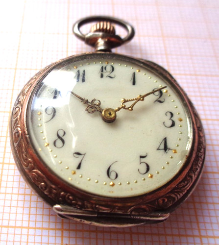 Antike damen taschenuhr silber - taschenuhr,