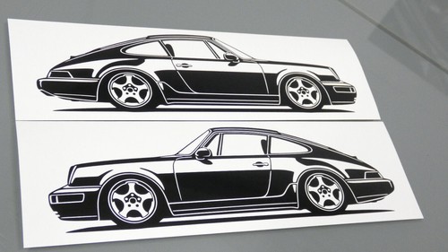 Aufkleber silhouette porsche - aufkleber,