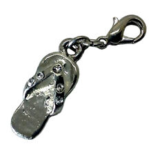 Charm Anhänger Bettelarmband Flip Flop Sandale Schuhe mit Strass Steinen klar