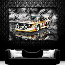 LEINWAND BILDER XXL ABSTRAKT AUTO QUATTRO RALLYE BUNT POP ART  WAND POSTER