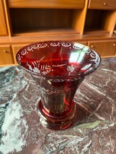 kristall Vase echt rot, mit