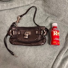 CHLOE Paddington Mini Pouch Shoulder Wallet Tasche Bronze Braun Leder...