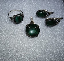 Russische-Malachit-Silbersatz