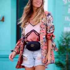 Brandneu mit Etikett Zara Blumen Blazer Jacke Pfirsich orange Koralle Blogger Größe XS 2253/652/044