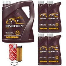 Motoröl Set MANNOL 5W-30 API SN/CH-4 9 Liter + Ölfilter für Audi A6 A8 2.7 3.0