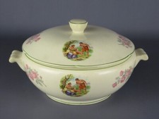 Suppenterrine Keramik Antike S.C.Richard Seidenbild Blumenmuster Geschmack