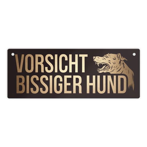 Knurrender hund metallschild - knurrender,