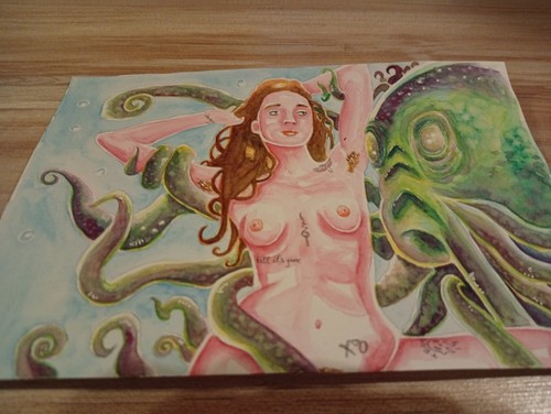Aquarell gemälde akt frau auf - gemälde,