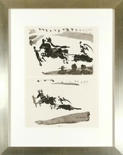 original Lithographie Pablo Picasso "Toros y Toreros 3.4.59" von 1961 GERAHMT
