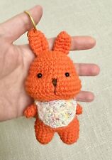 Handmade Kuscheltier Anhänger Hasen Geschenk Spielzeug  Glücksbringer Orange