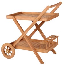 Teakholz servierwagen mit - teakholz,
