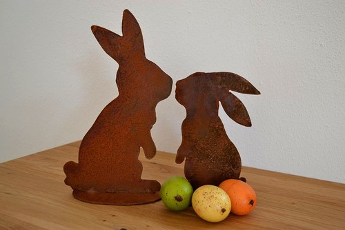 Küssendes hasenpärchen rost - hasenpärchen,