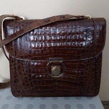 Krokodilledertasche braun