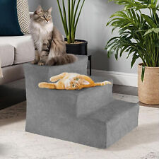 3 Stufen Haustiertreppe Hundetreppe Treppe Plüsch-Bezug Waschbar für Bett Sofa