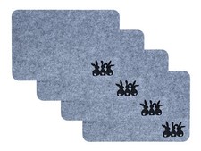 4er Set Platzset Osterhase Filz Grau Schwarz Tischset Ostern Tischdeko Deko Hase